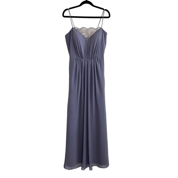 Jenny Yoo Dresses & Skirts - JENNY YOO Charcoal Gray Evening Maxi Dress with Spaghetti Straps Size 10